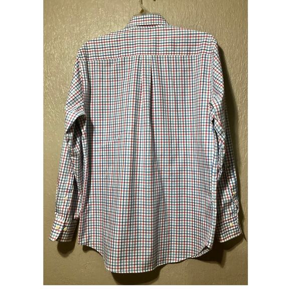 Peter Millar Nanoluxe Men Plaid Button Up Shirt Academia Preppy Blue Size Large - Picture 2 of 11